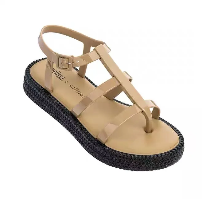 Melissa Caribe Verao/Новинка 2020 года Женская прозрачная обувь на платформе и каблуке