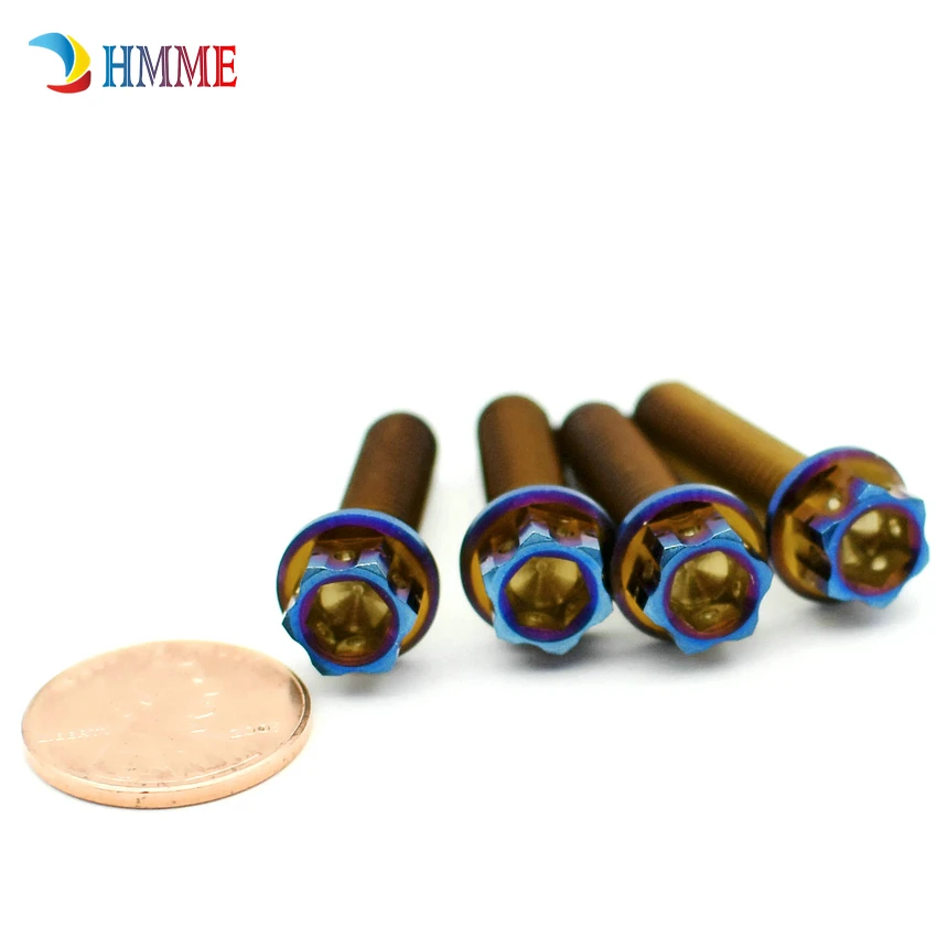 Титановые болты M6 M8 M10 мотоциклетные суппорты тормозной синий фланец Torx головка титановые винты Ti крепеж 2 шт