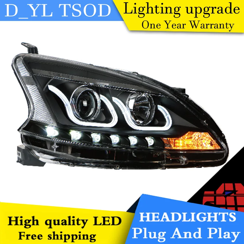 Автостайлинг для Nissan Sylphy фары 2012 16 светодиодная фара передняя drl проектор H7 hid