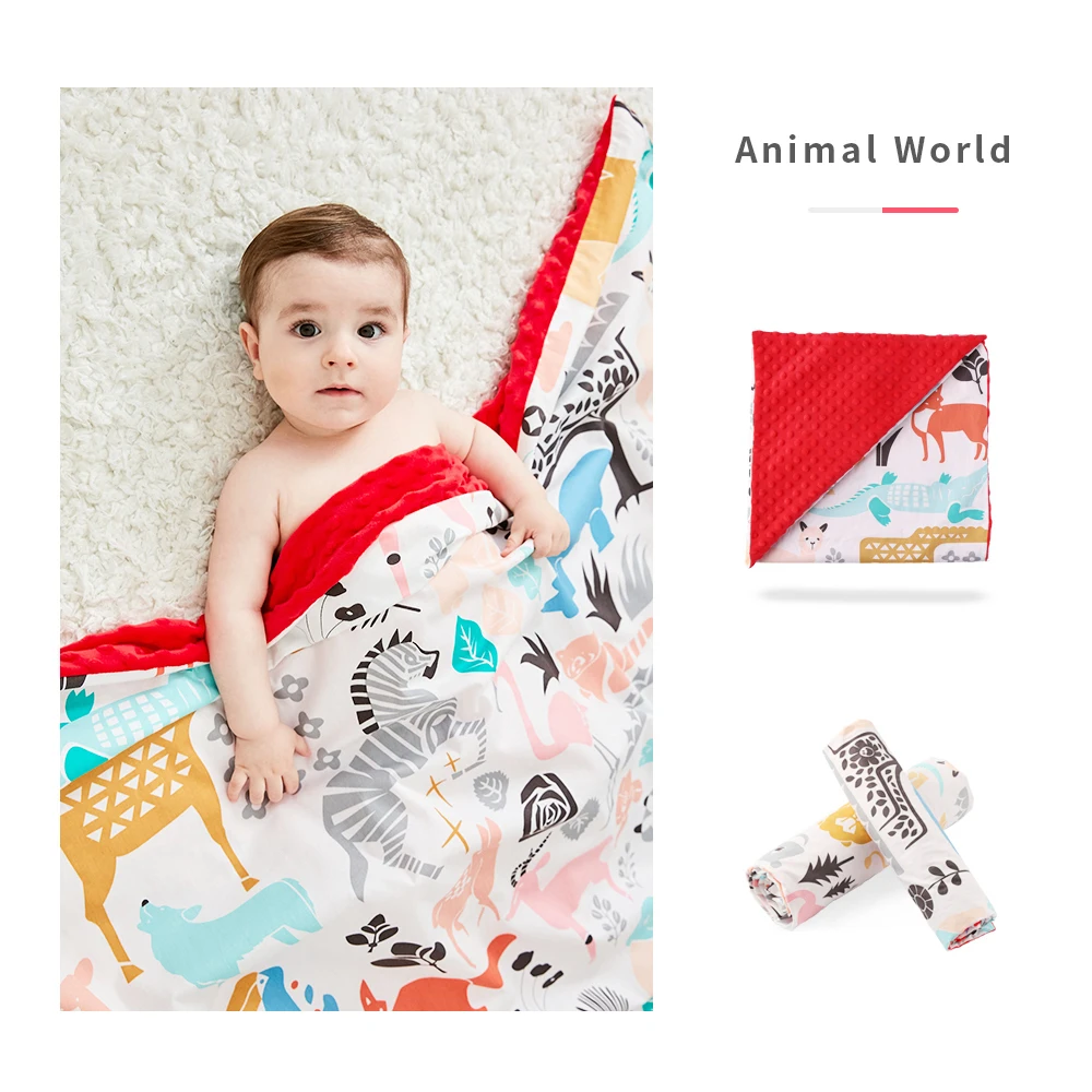 Newborn Baby Blanket Infant Bebe Polar Dot Swaddle Wrap Envelope Blankets For Kids Cartoon Bedding | Мать и ребенок