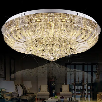 

K9 crystal circle led ceiling light remote control brief modern