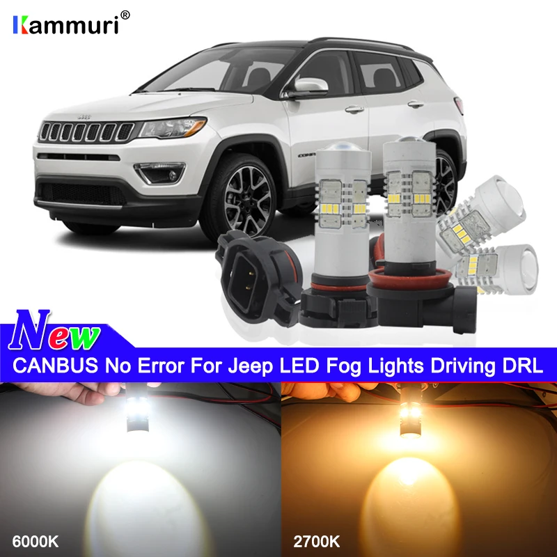 CANBUS H16 H8 H11 H10 5202 PSX24W светодиодный DRL Противотуманные дневные ходовые огни для Jeep