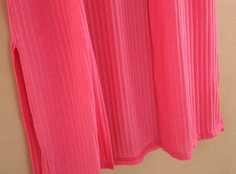 Женский длинный вязаный кардиган с длинными рукавами Тонкая Шаль однотонный из