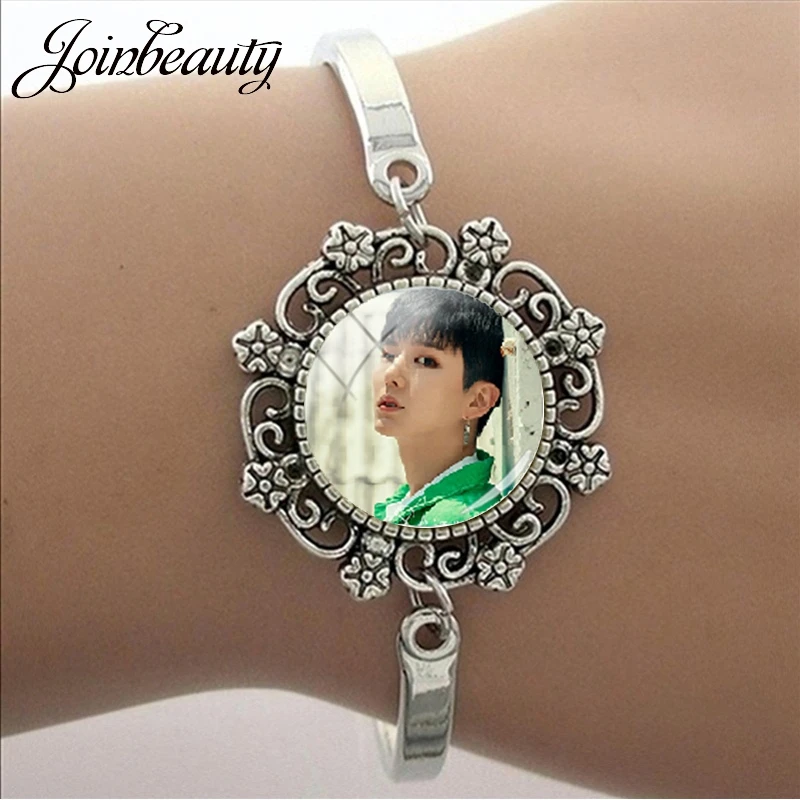 JOINBEAUTY K-pop Singer монста х членов кружевное платье с принтом браслет Стекло Круглый