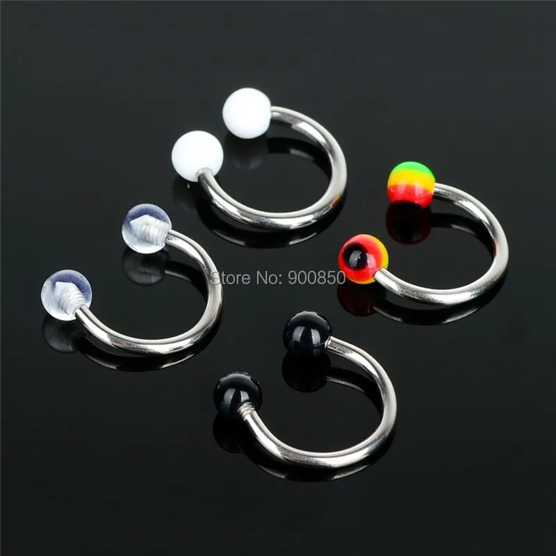 1 шт. акриловые шарики/шипы штанги Подковы Пирсинг носа кольца для бровей ушной