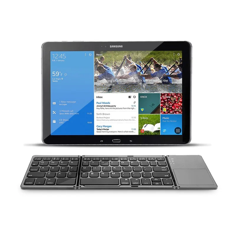 Беспроводные Складные Bluetooth клавиатуры с тачпадом для планшетов мобильных