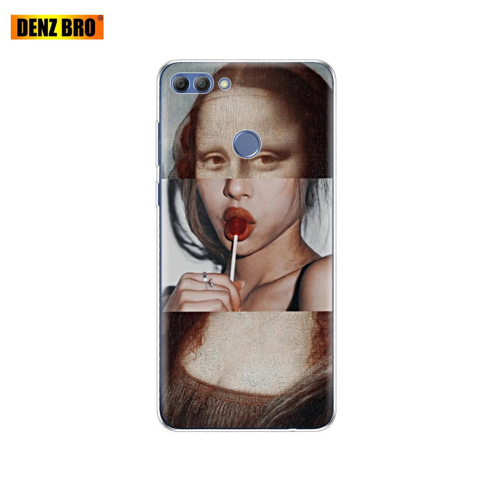 61863 Чехол для huawei P smart Enjoy 7 S, Мягкий ТПУ силиконовый чехол на заднюю панель, чехол для телефона 360, полный защитный прозрачный чехол с рисунком, бампер - Цвет: 61863