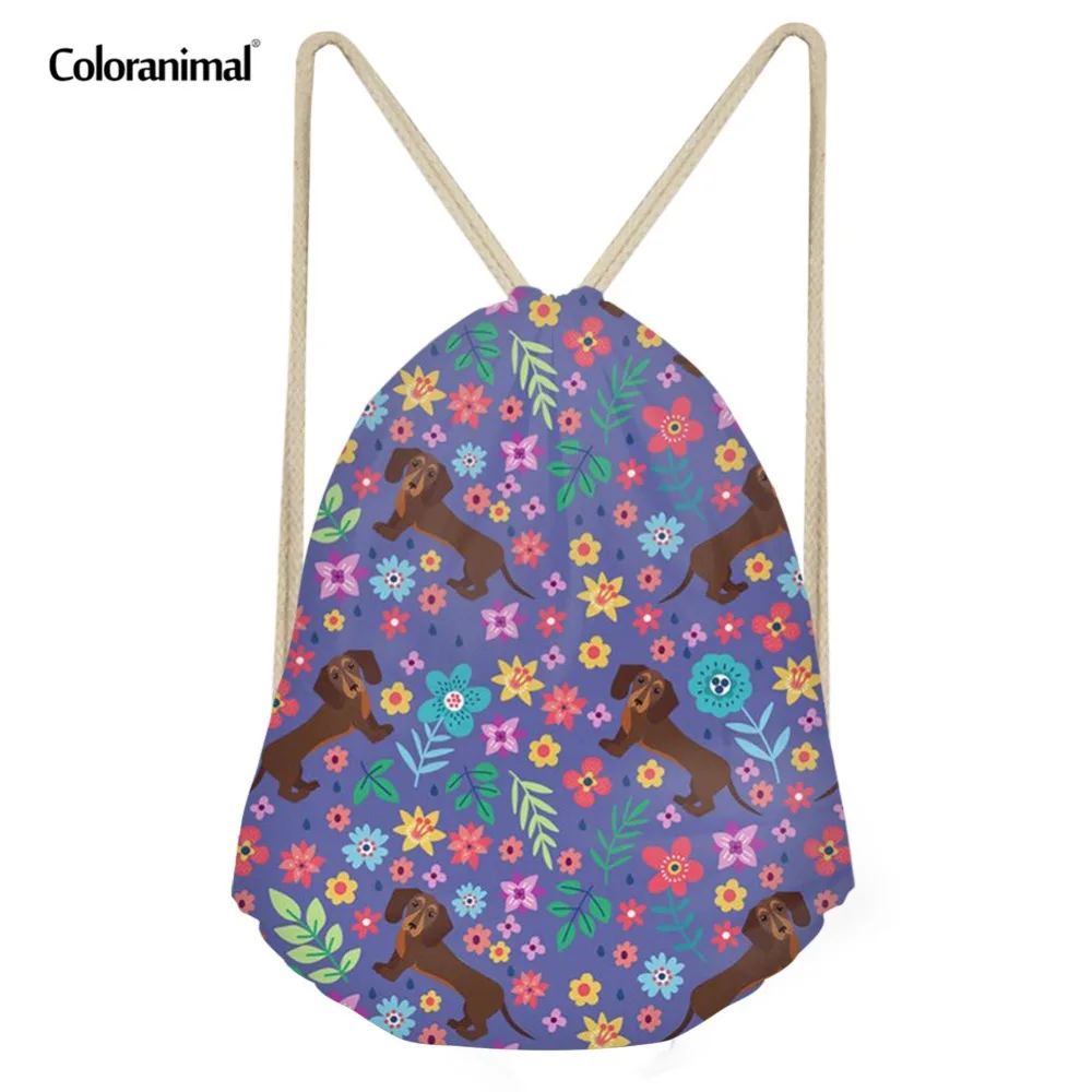

Coloranimal Men Gym Sack Brand Designer Drawstring Bag Groovy Dachshund /Labrador/Pug Dog Sweet Print Travel Backpack Bagpack