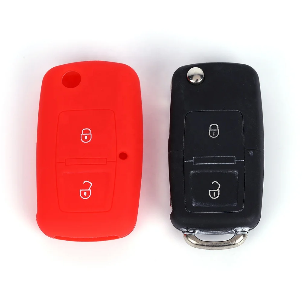 2 кнопки плавающий ключ силиконовый резиновый автомобильный чехол для Volkswagen seat