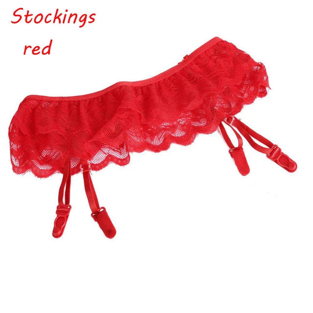 Red Garters 1 комплект, женские модные сексуальные кружевные чулки с мягким верхом+ Пояс для чулок L04 Z44 - Цвет: Red Garters