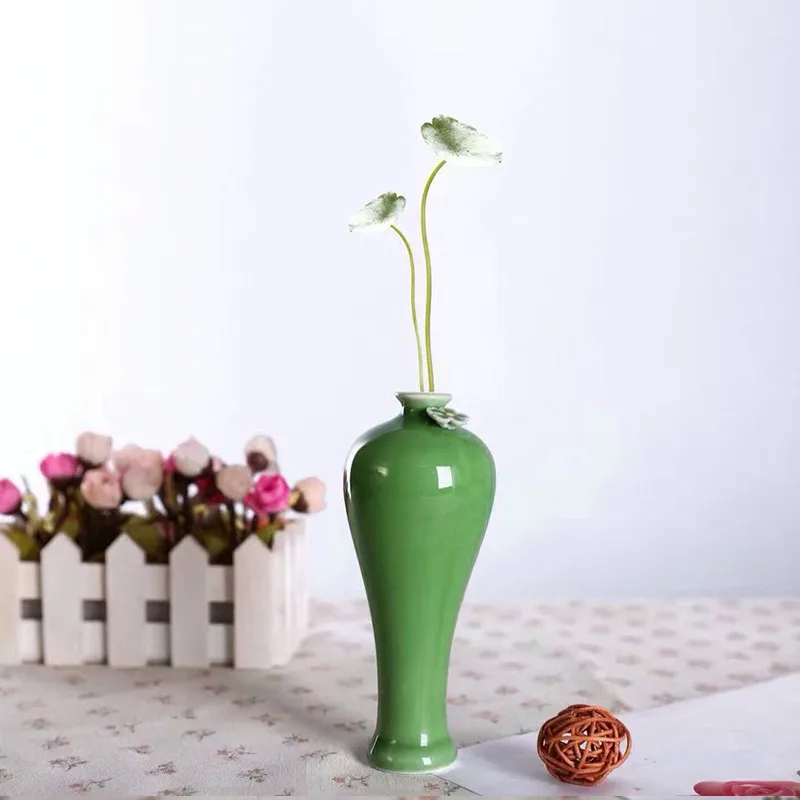 Цзиндэчжэнь Керамическая Мини Флора бутылка Цветок Маленькая ваза зеленый