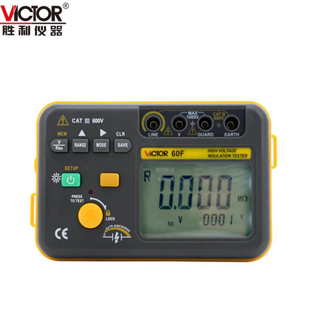 Цифровой тестер сопротивления изоляции VICTOR VC60F Mega Ohm Meter 2500V|insulation resistance|insulation
