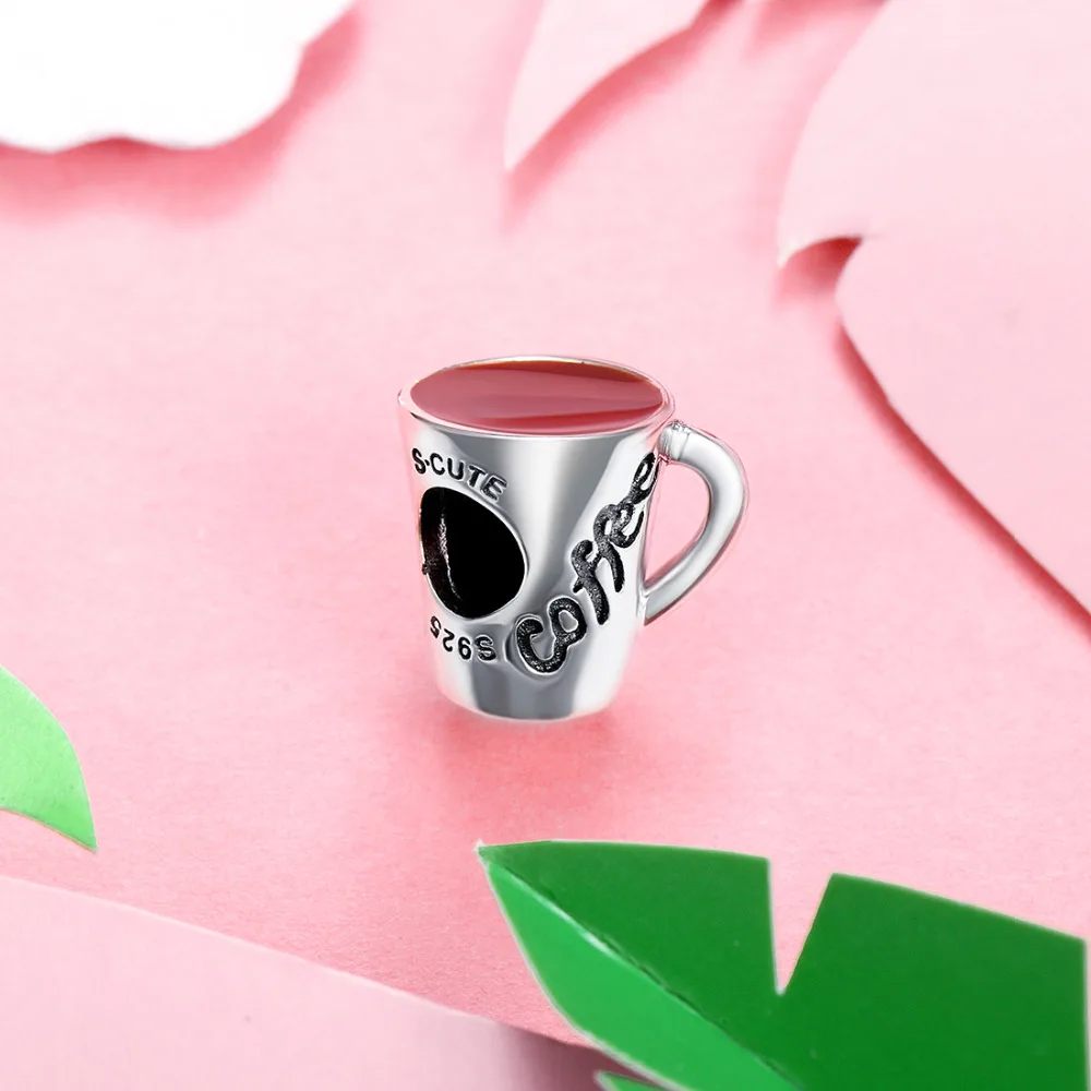 Kpop серебро 925 пробы чашка кофе очарование подходит европейский браслет