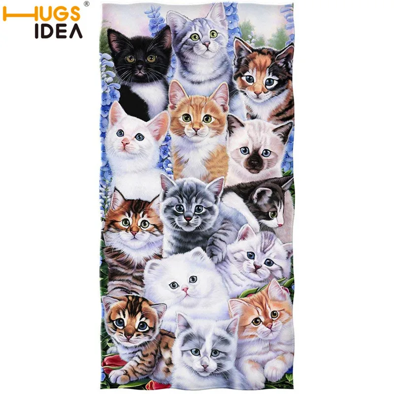 L4225Z31 HUGSIDEA забавный кот Selfie Print 2 шт./компл. Наборы полотенец плюшевое банное полотенце для лица быстросохнущее мягкое полотенце s Взрослый Детский абсорбирующий - Цвет: L4225Z31