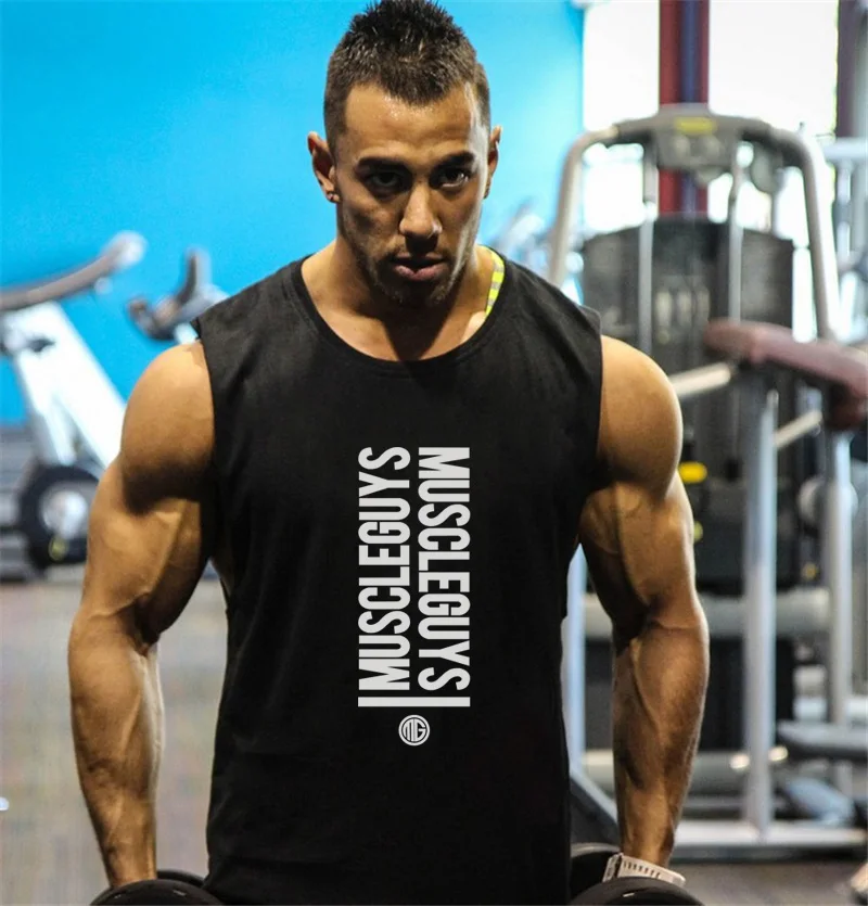 

New Brand Clothing Fitness Men Tank Top Muscleguys Mens Gyms Bodybuilding Stringers Tank Tops workout Singlet Sleeveless shirt