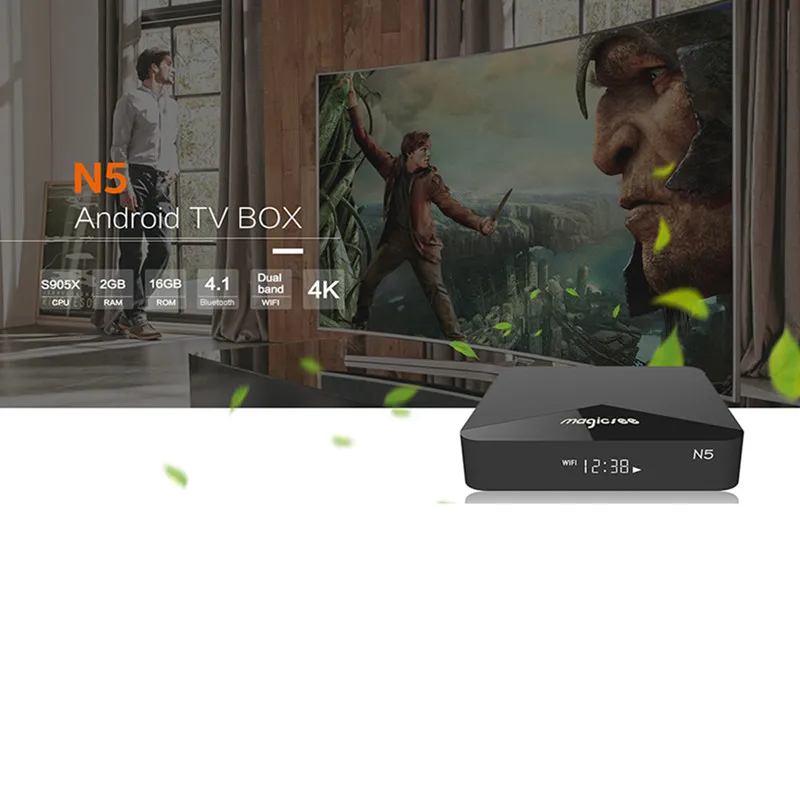MAGICSEE N5 Android tv Box OS tv Box Amlogic S905X Android 7.1.2 2 Гб ОЗУ 16 Гб ПЗУ 2,4G 5G WiFi 100 Мбит/с BT4.1 поддержка 4K H.265