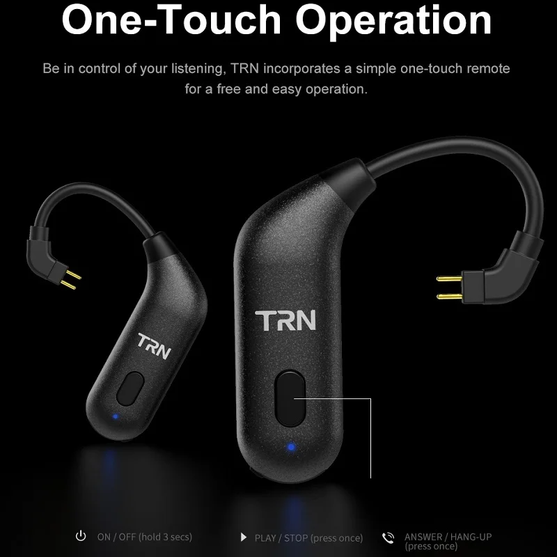 TRN Bluetooth V5.0 MMCX/0.75 Pin BT20S Ear Hook Connector Earphone Bluetooth Adapter HIFI ATP-X For TRN V80/X6/ IM2/ST1/i8