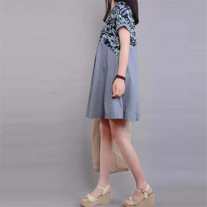 RAIMODEL 2017 летние платья женщин с коротким рукавом о-образным вырезом лоскутная