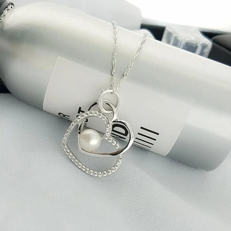 Женское ожерелье из серебра 2018 пробы с натуральным пресноводным жемчугом|fashion