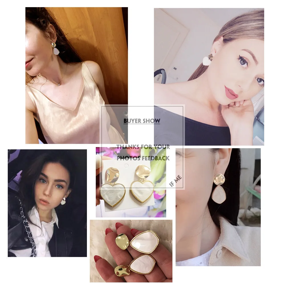 IF ME золотые корейские модные серьги подвески в форме сердца для женщин 2019 новые