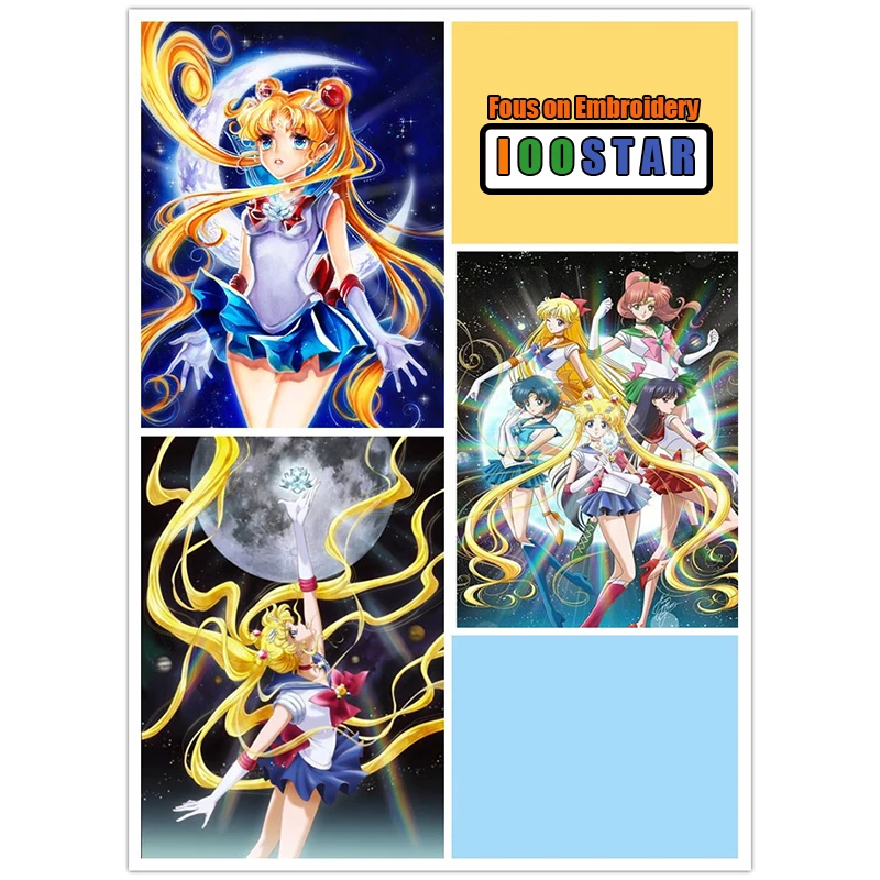 Сейлор рисунок с Луной 3D сделай сам полноразмерная алмазная живопись вышивка