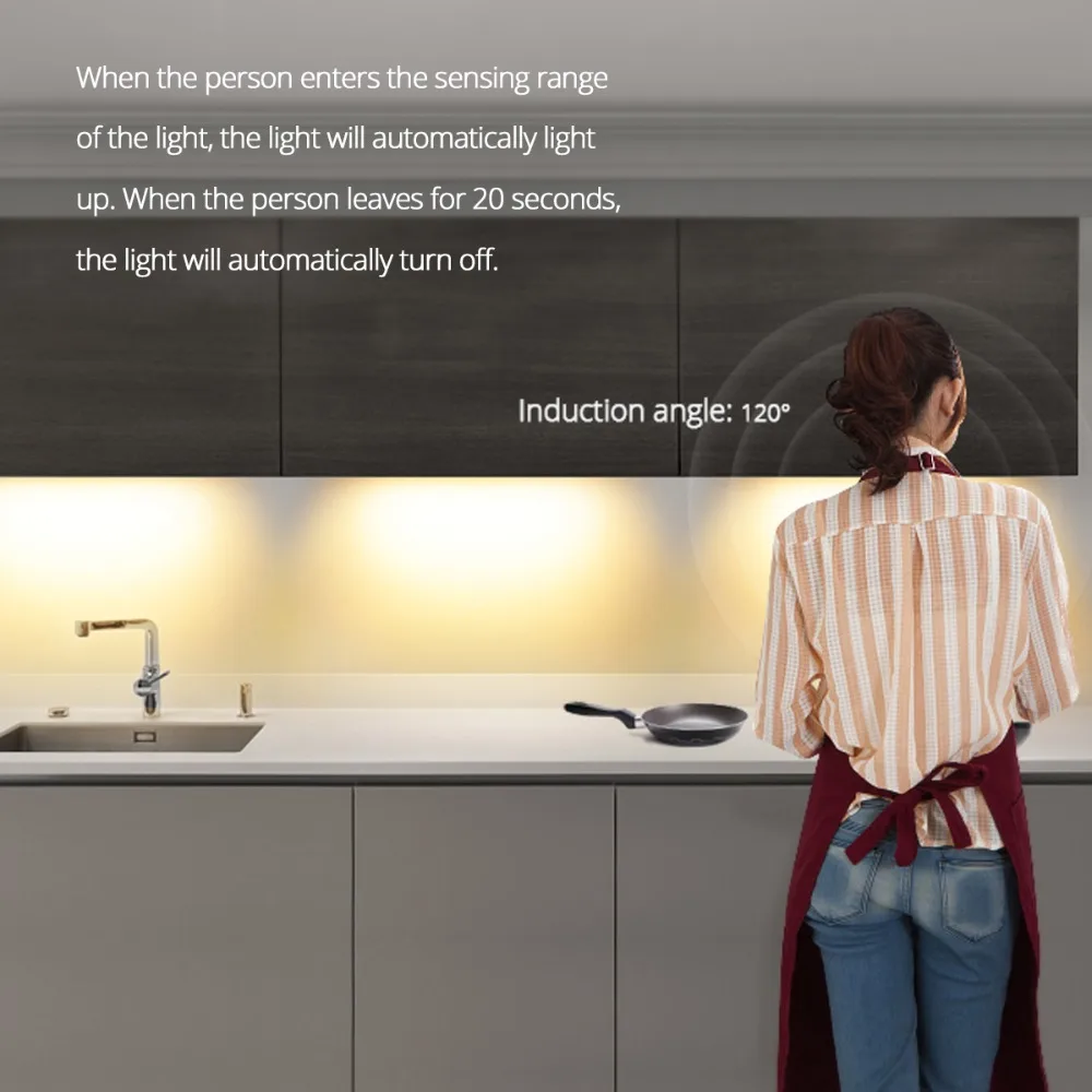 Кухня Свет PIR датчик движения Детектор управления Авто ВКЛ ВЫКЛ 12 В Светодиодная