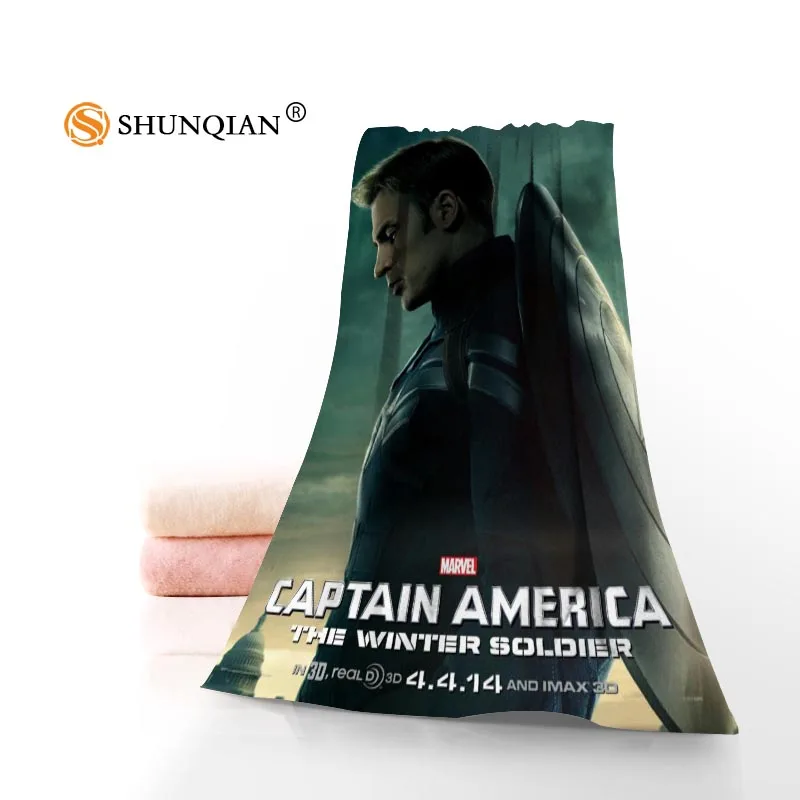 Towel Высокое качество, полотенце для лица Капитан Америка/банное полотенце на заказ, супер абсорбирующее полотенце из микрофибры s 35x75 см, 70x140 см - Цвет: Towel