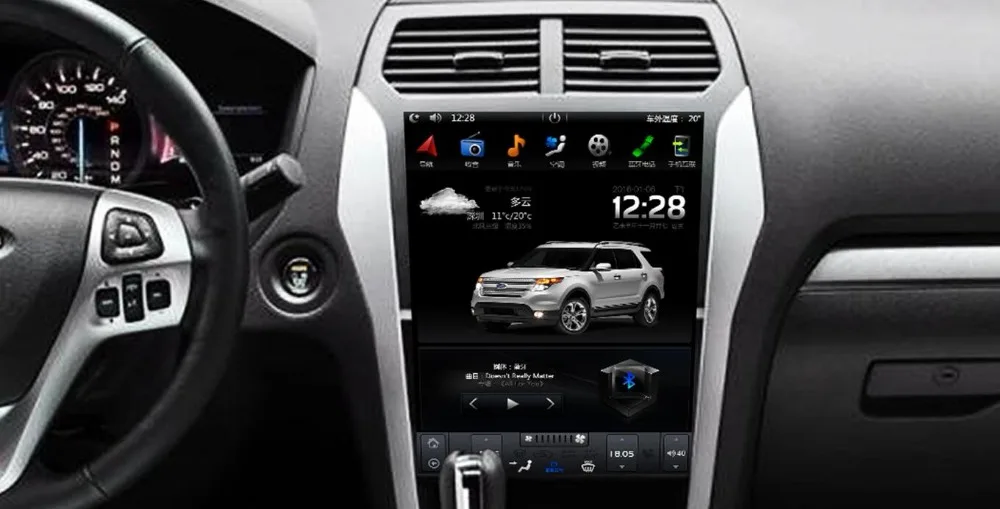Tesla Стиль 12,1 дюймов Android 7,1 автомобиля gps-навигация, dvd-плеер для Ford Explorer 2011 2012 2013 стерео карты