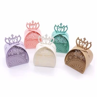 10pcs romantic hollow crown candy box bag guest gift favors baptism birthday event party supplies accessories wedding decor