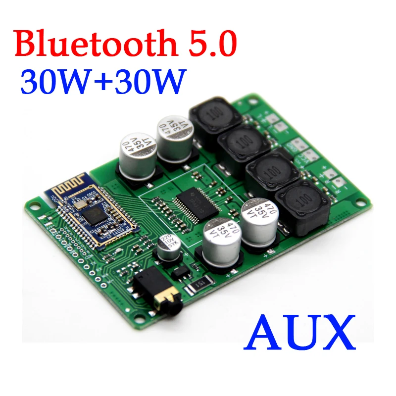 Плата усилителя мощности с приемником Bluetooth 5 0 30 Вт x2 поддержка AUX стерео аудио AMP