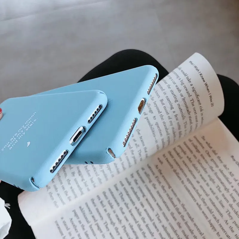 Твердый цветной чехол для телефона в стиле ретро с буквами Корейском iPhone 7 Puls 6 6S 8 X