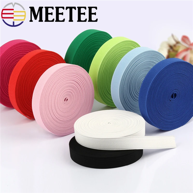 7 м Meetee Эластичная лента 1,5/2/2,5 см DIY Швейные эластичные ленты полиэстер лямки лентой отделка Материал Костюмы аксессуары для сумок