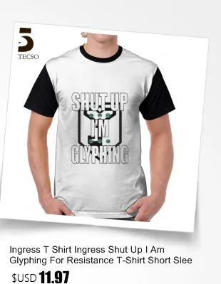 Ingress футболка Ingress ENT футболка негабаритная модная графическая футболка с принтом Мужская полиэстер футболка с коротким рукавом