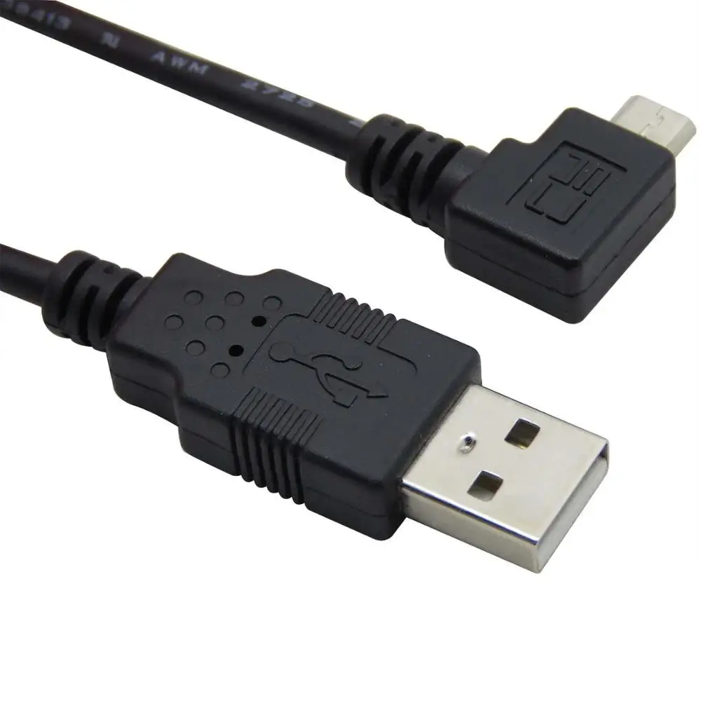 

Right Angled 90 Degree Micro USB Male to USB Male Data Cable for Cell Phone