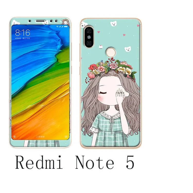 Xiaomi redmi note 5 чехол 360 градусов защитный из ТПУ + цветной Интегрированный