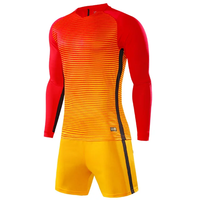 red orange 19 Детские футбольные майки, мужские футбольные майки для мальчиков, комплекты для взрослых и детей, Футбольная Одежда с длинным рукавом, настраиваемый клубный футбольный костюм - Цвет: red orange