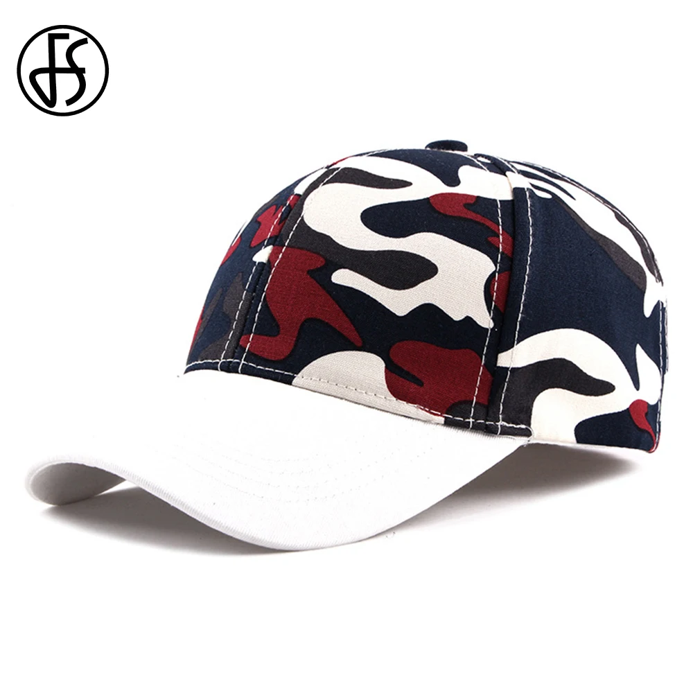 FS White Streetwear Patchwork Camouflage Baseball Caps Custom Full Cap Women Men Gorra Camuflaje Snapback Hats
