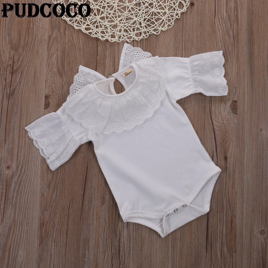 Новинка лета 2017 очаровательный кружевной комбинезон с коротким рукавом для