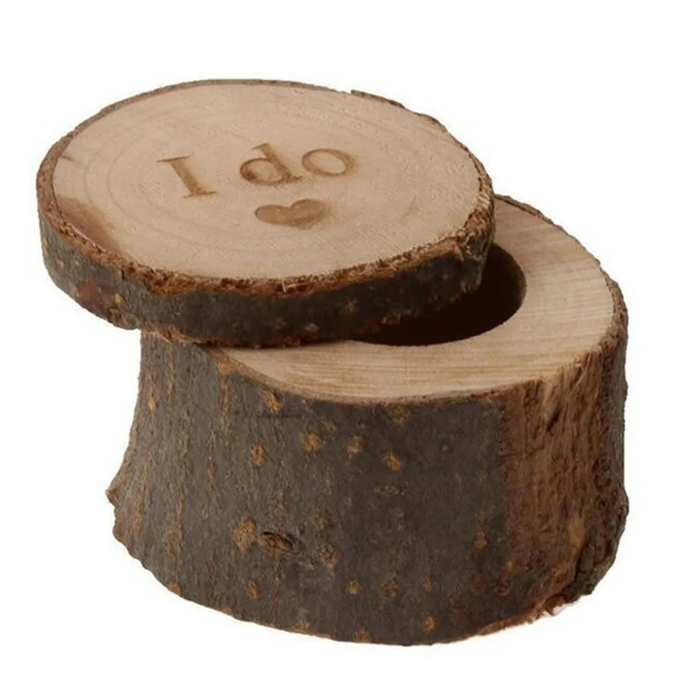 I do Love Heart Vow резное кольцо крышки держатель коробки Деревянный винтажный