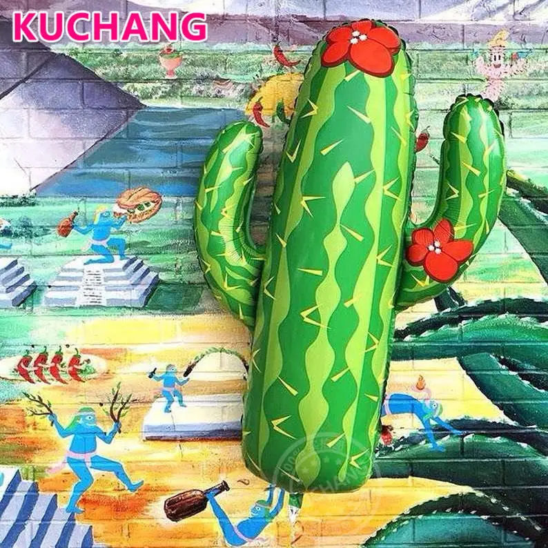 cactus 1 шт. Jumbo Фламинго тропический коктейль напиток шар кактус XOXO бутылка для губ фольга Globos Baby свадебный душ День Рождения Декор - Цвет: cactus