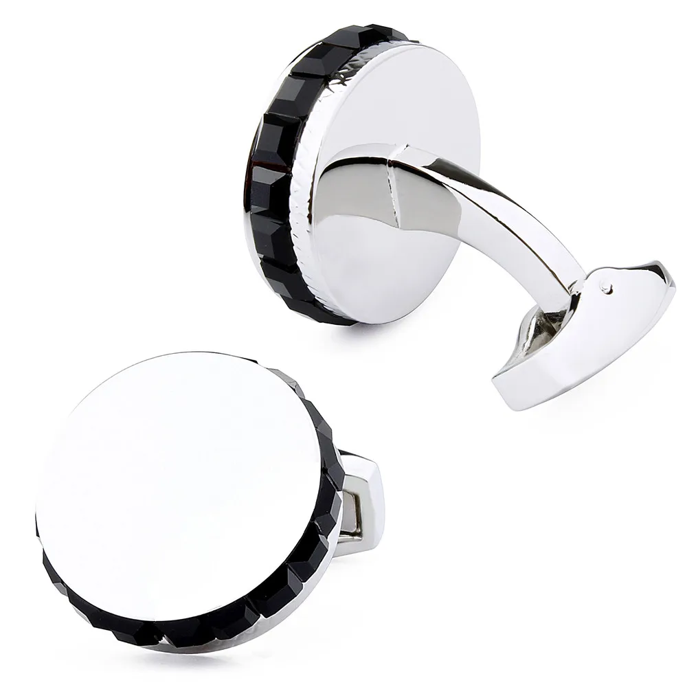 HAWSON Cuff links Crystal Wedding Cufflinks for Mens Luxury Grooms Dress Accessory