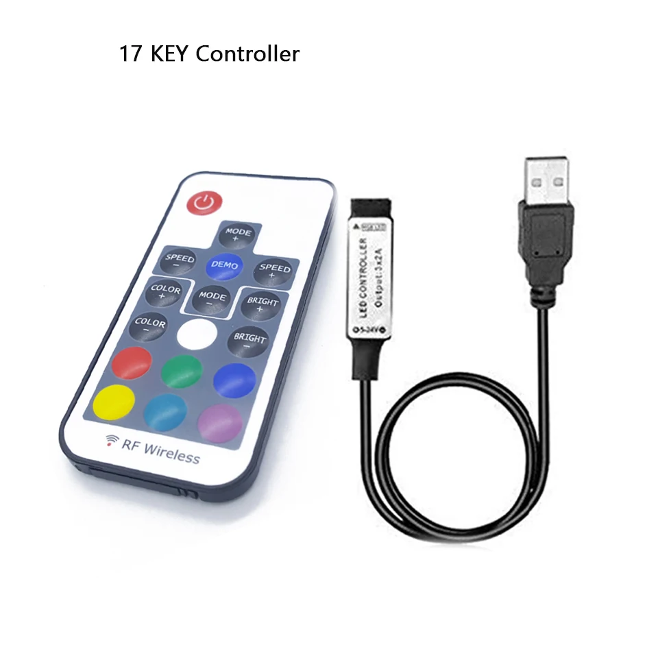 Rgb Светодиодная лента 12/5/24 в USB ИК Радиочастотный пульт дистанционного управления