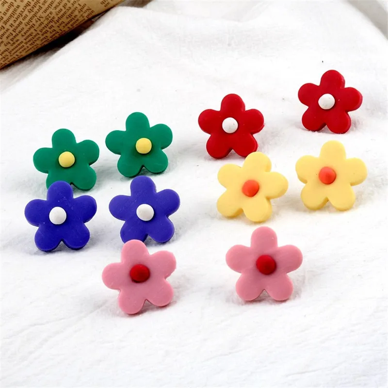 Милые маленькие полимерные серьги-каффы ручной работы для женщин и девушек |