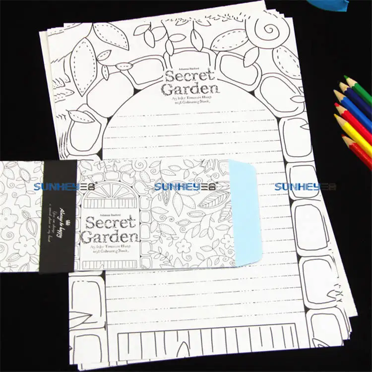 9 шт./компл. 3 конверта + 6 конвертов для письма секретный сад|Бумажные конверты| |
