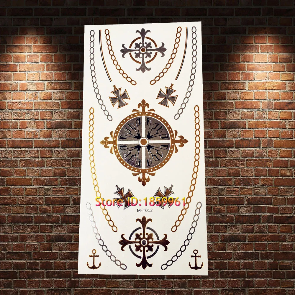 1 шт. модные индийские браслеты дизайнерские золотые наклейки для татуировок