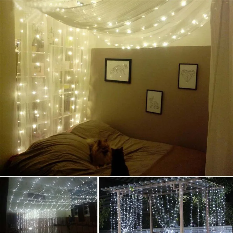 Водонепроницаемая светодиодный ная гирлянда-занавес 6 м x 3 М 600 200 300 Сказочная