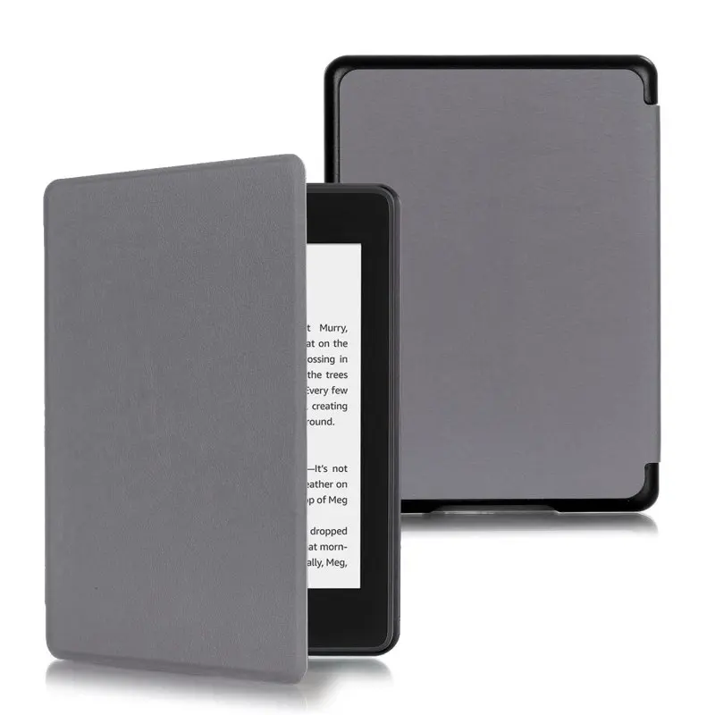 Тонкий твердый кожаный чехол для Amazon New kindle 6,0 10 поколение Авто бодрствующий умный чехол для сна Funda Coque Shell+ Pen - Цвет: Серый