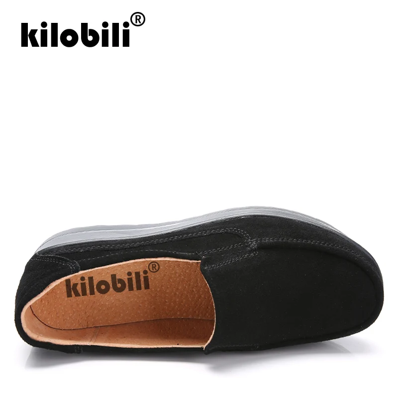 Kilobili 2019 Весна Женские туфли-лодочки обувь кроссовки на танкетке кожаные туфли