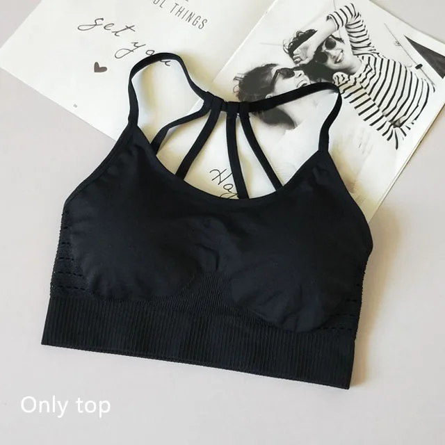 Pink Top 2 шт./компл. Бесшовные Йога Комплект Для женщин Фитнес бюстгальтер спортивная женская, для спортивного зала, леггинсы, штаны на подкладке пуш-ап спортивный бюстгальтер, спортивные костюмы - Цвет: Pink Top