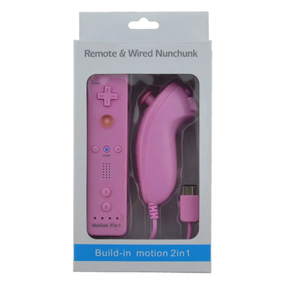 pink 10 шт. в партии 7 цветов Встроенный motion 2в1 для nintendo wii remote& nunchunck геймпад/jostick/контроллер с motion Plus - Цвет: pink